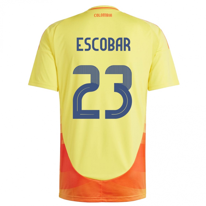 Kids Football Colombia Josen Escobar #23 Yellow Home Jersey 24-26 T-Shirt Canada