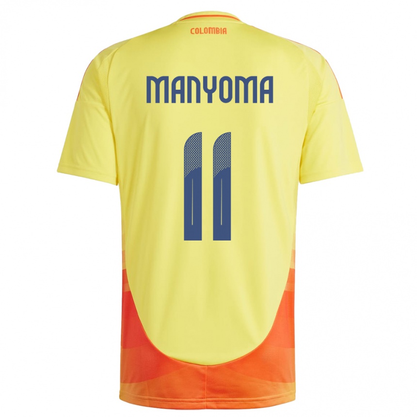 Kids Football Colombia Alexis Manyoma #11 Yellow Home Jersey 24-26 T-Shirt Canada