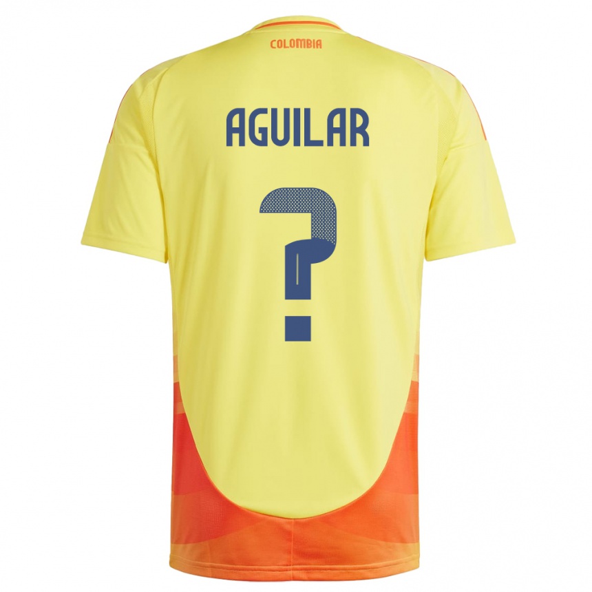 Kids Football Colombia Alejandro Aguilar #0 Yellow Home Jersey 24-26 T-Shirt Canada