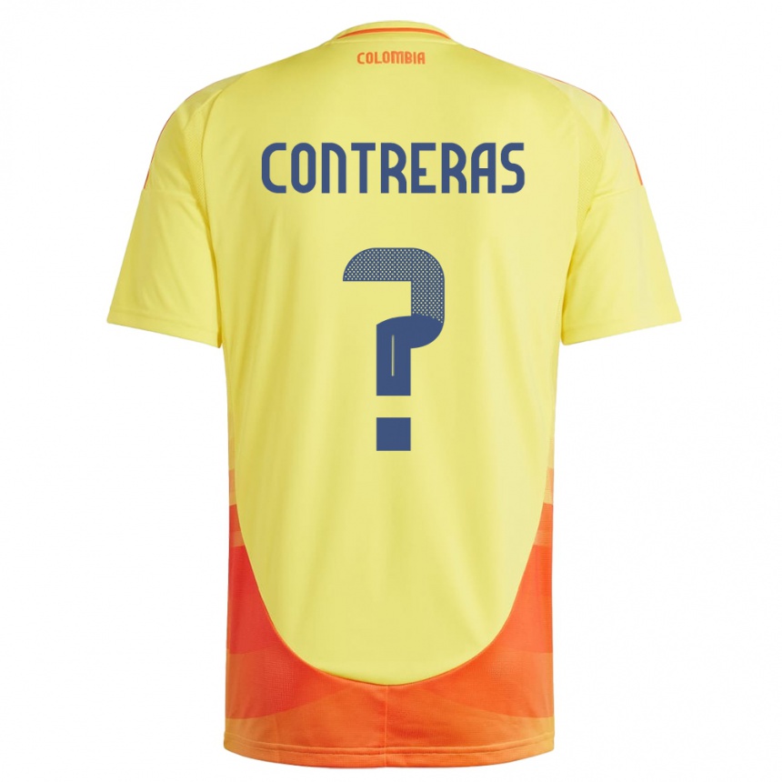 Kids Football Colombia David Contreras #0 Yellow Home Jersey 24-26 T-Shirt Canada