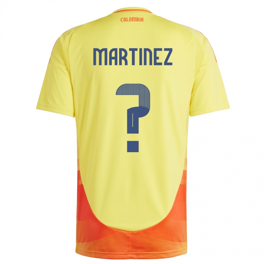 Kids Football Colombia Edwin Martínez #0 Yellow Home Jersey 24-26 T-Shirt Canada