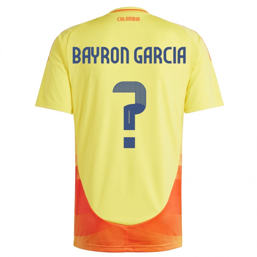 Kids Football Colombia Bayron García #0 Yellow Home Jersey 24-26 T-Shirt Canada