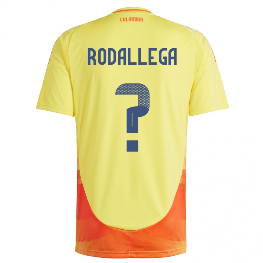 Kids Football Colombia Johan Rodallega #0 Yellow Home Jersey 24-26 T-Shirt Canada