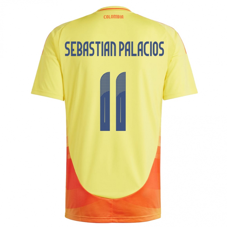 Kids Football Colombia Juan Sebastián Palacios #11 Yellow Home Jersey 24-26 T-Shirt Canada