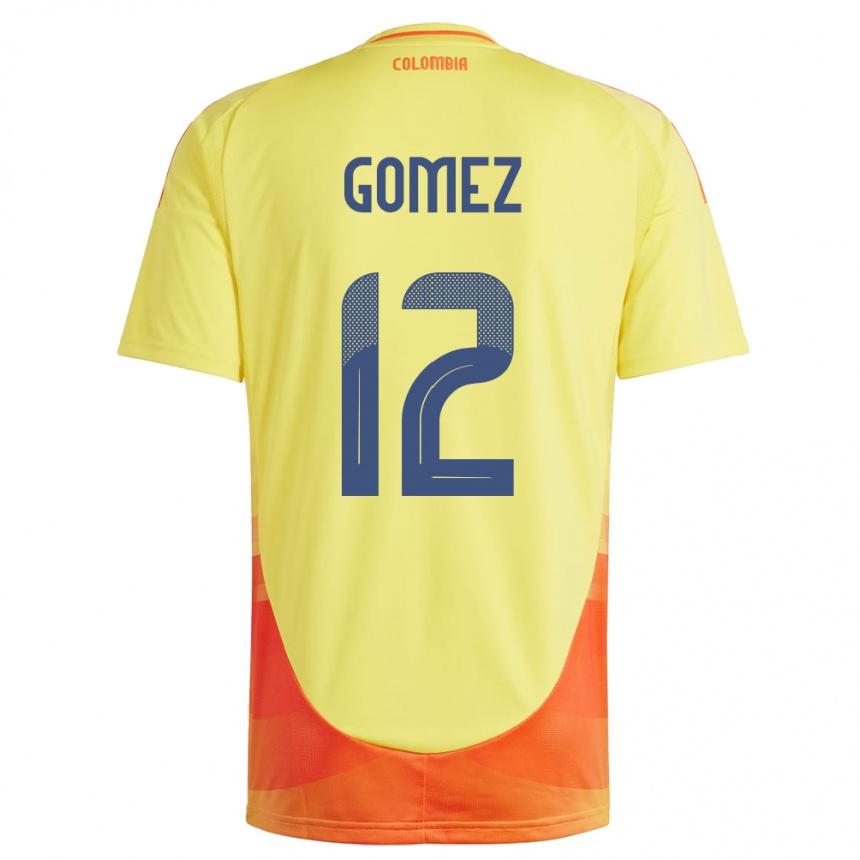 Kids Football Colombia Juan Gómez #12 Yellow Home Jersey 24-26 T-Shirt Canada