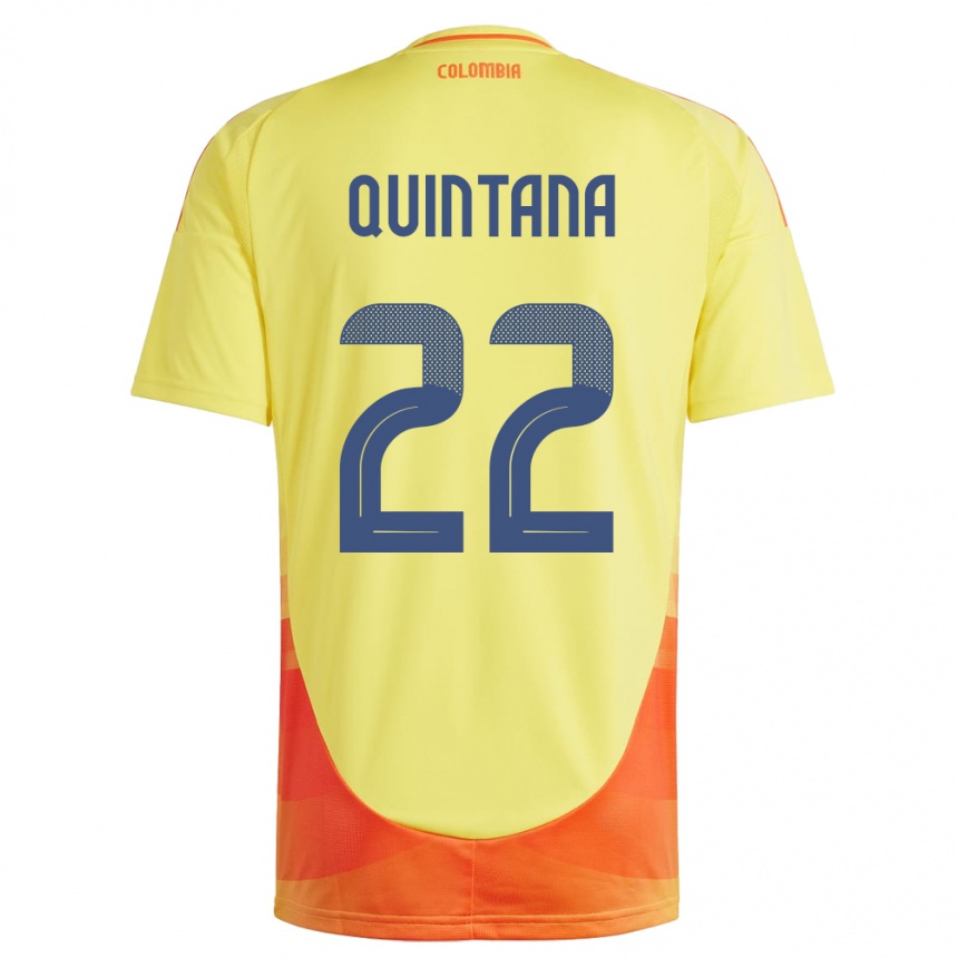 Kids Football Colombia Breiner Quintana #22 Yellow Home Jersey 24-26 T-Shirt Canada