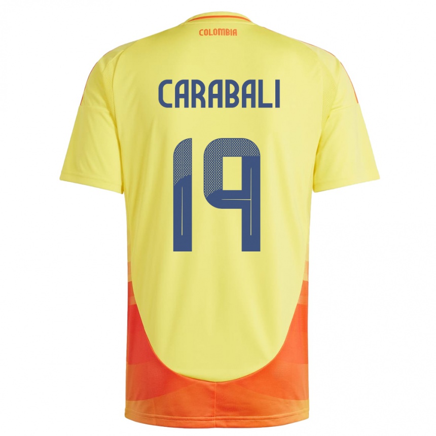 Kids Football Colombia Jorelyn Carabalí #19 Yellow Home Jersey 24-26 T-Shirt Canada