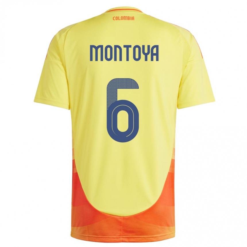 Kids Football Colombia Daniela Montoya #6 Yellow Home Jersey 24-26 T-Shirt Canada