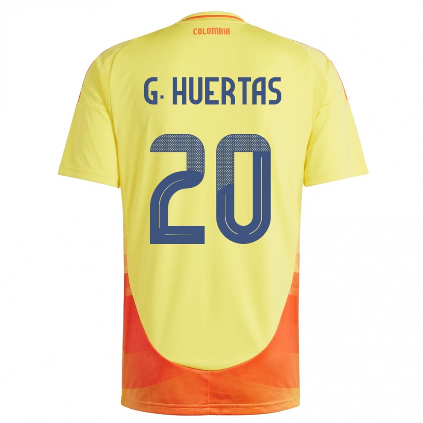 Kids Football Colombia Gabriela Huertas #20 Yellow Home Jersey 24-26 T-Shirt Canada