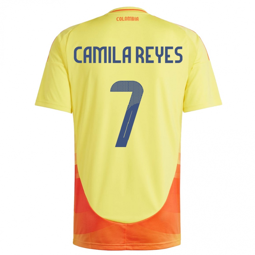 Kids Football Colombia María Camila Reyes #7 Yellow Home Jersey 24-26 T-Shirt Canada