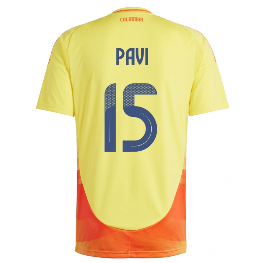 Kids Football Colombia Manuela Paví #15 Yellow Home Jersey 24-26 T-Shirt Canada