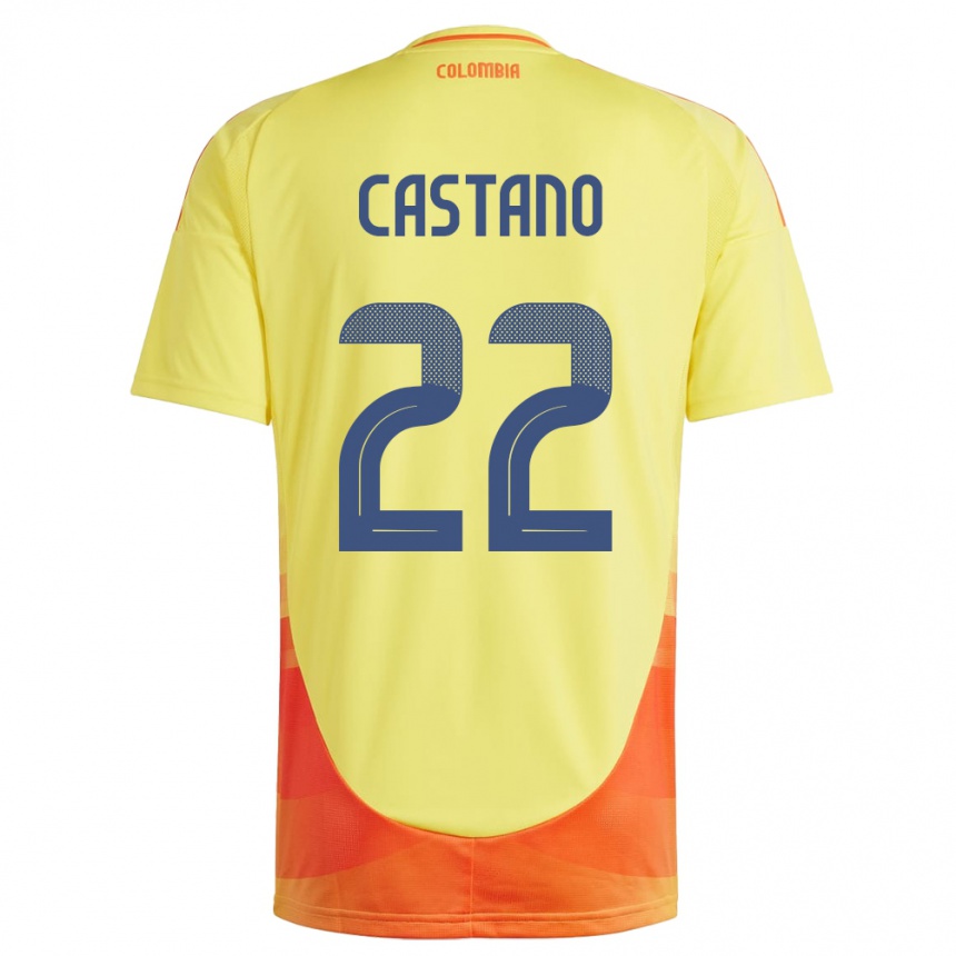 Kids Football Colombia Stefany Castaño #22 Yellow Home Jersey 24-26 T-Shirt Canada