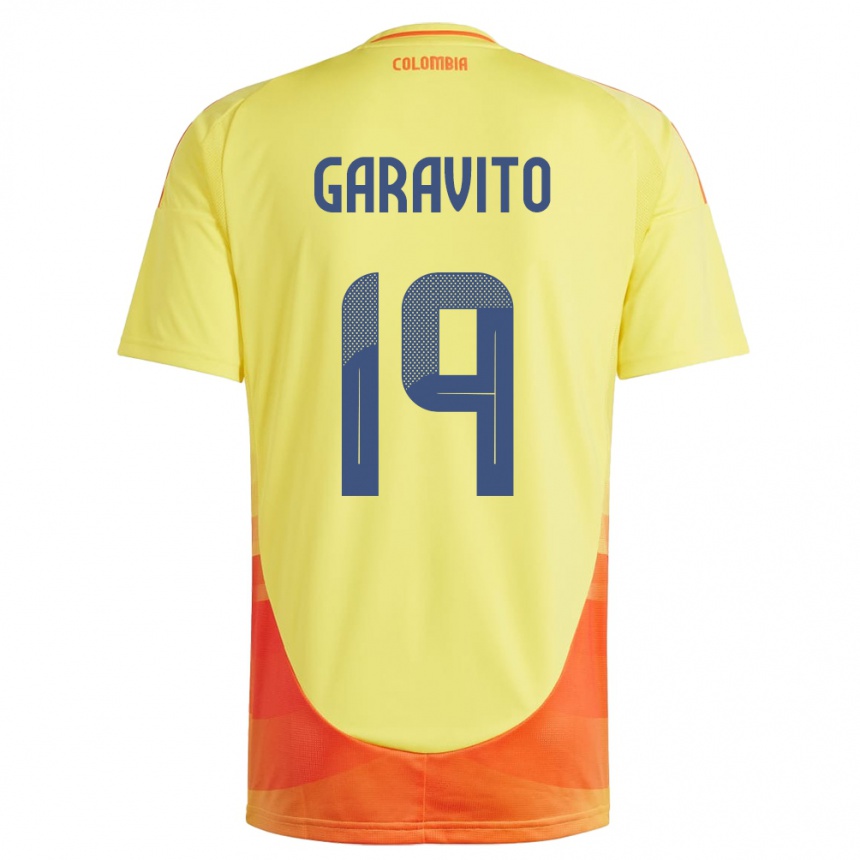 Kids Football Colombia Laura Garavito #19 Yellow Home Jersey 24-26 T-Shirt Canada