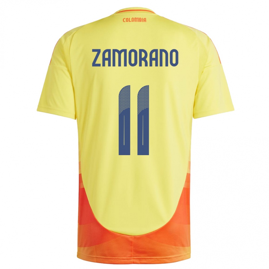 Kids Football Colombia Mariana Zamorano #11 Yellow Home Jersey 24-26 T-Shirt Canada