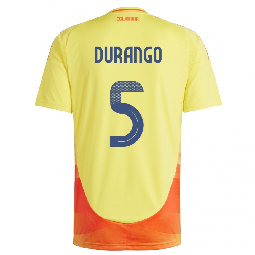 Kids Football Colombia Lorena Durango #5 Yellow Home Jersey 24-26 T-Shirt Canada