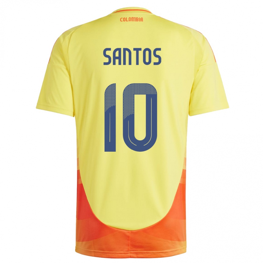 Kids Football Colombia Leicy Santos #10 Yellow Home Jersey 24-26 T-Shirt Canada