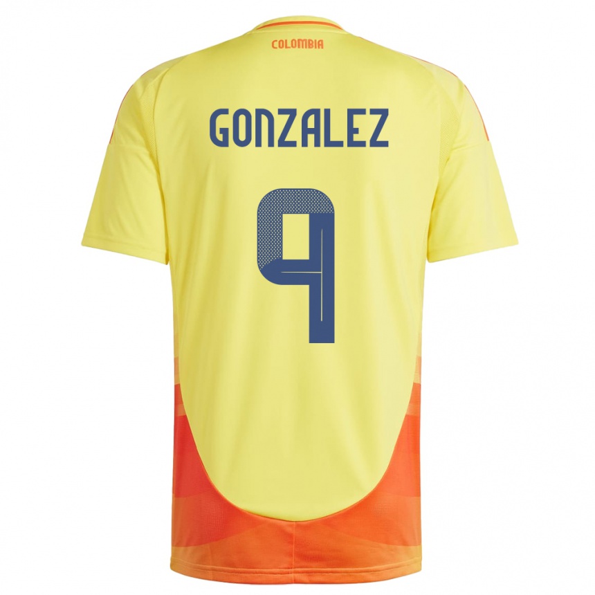 Kids Football Colombia Manuela González #9 Yellow Home Jersey 24-26 T-Shirt Canada