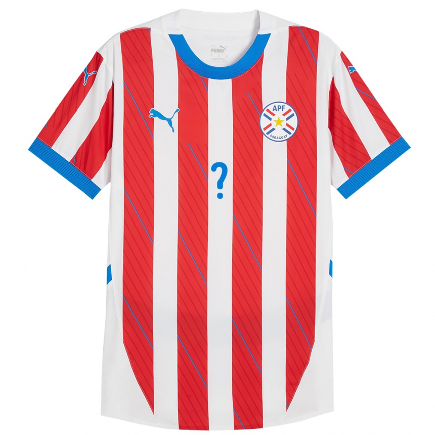 Kids Football Paraguay Mattías Parris #0 White Red Home Jersey 24-26 T-Shirt Canada