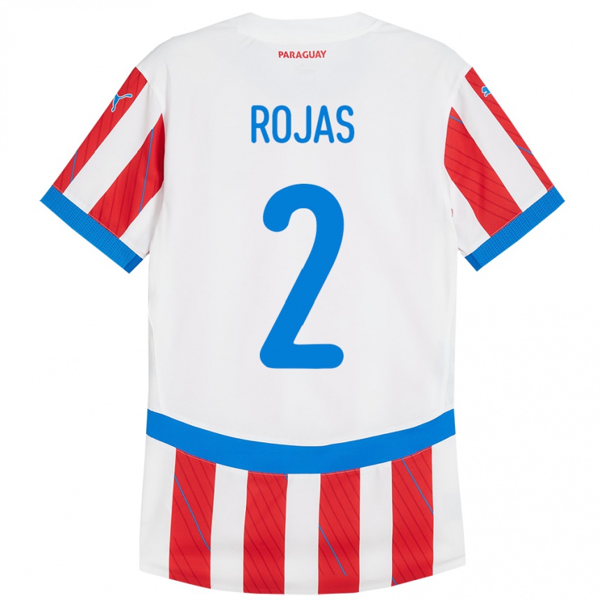 Kids Football Paraguay Robert Rojas #2 White Red Home Jersey 24-26 T-Shirt Canada