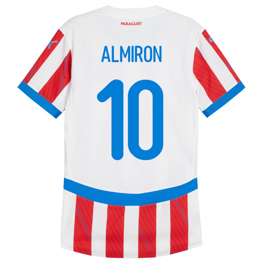 Kids Football Paraguay Miguel Almirón #10 White Red Home Jersey 24-26 T-Shirt Canada