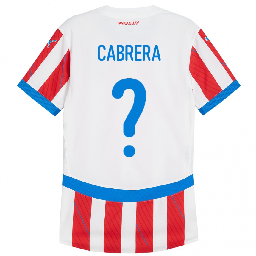 Kids Football Paraguay Ivan Cabrera #0 White Red Home Jersey 24-26 T-Shirt Canada