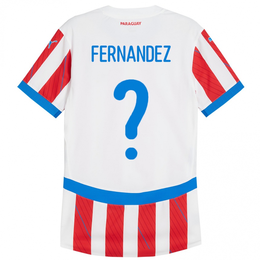 Kids Football Paraguay Diego Fernández #0 White Red Home Jersey 24-26 T-Shirt Canada