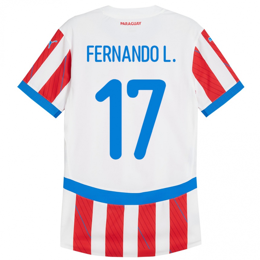 Kids Football Paraguay Fernando Leguizamón #17 White Red Home Jersey 24-26 T-Shirt Canada