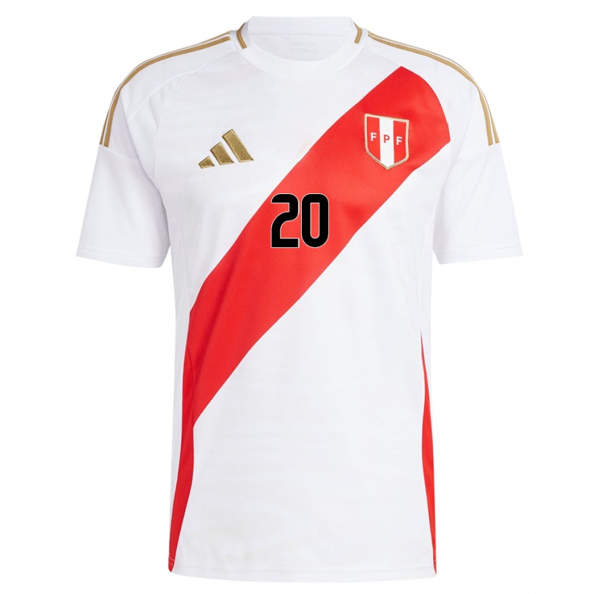 Kids Football Peru Azucena Daga #20 White Home Jersey 24-26 T-Shirt Canada