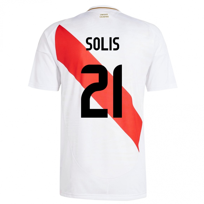 Kids Football Peru Renato Solís #21 White Home Jersey 24-26 T-Shirt Canada