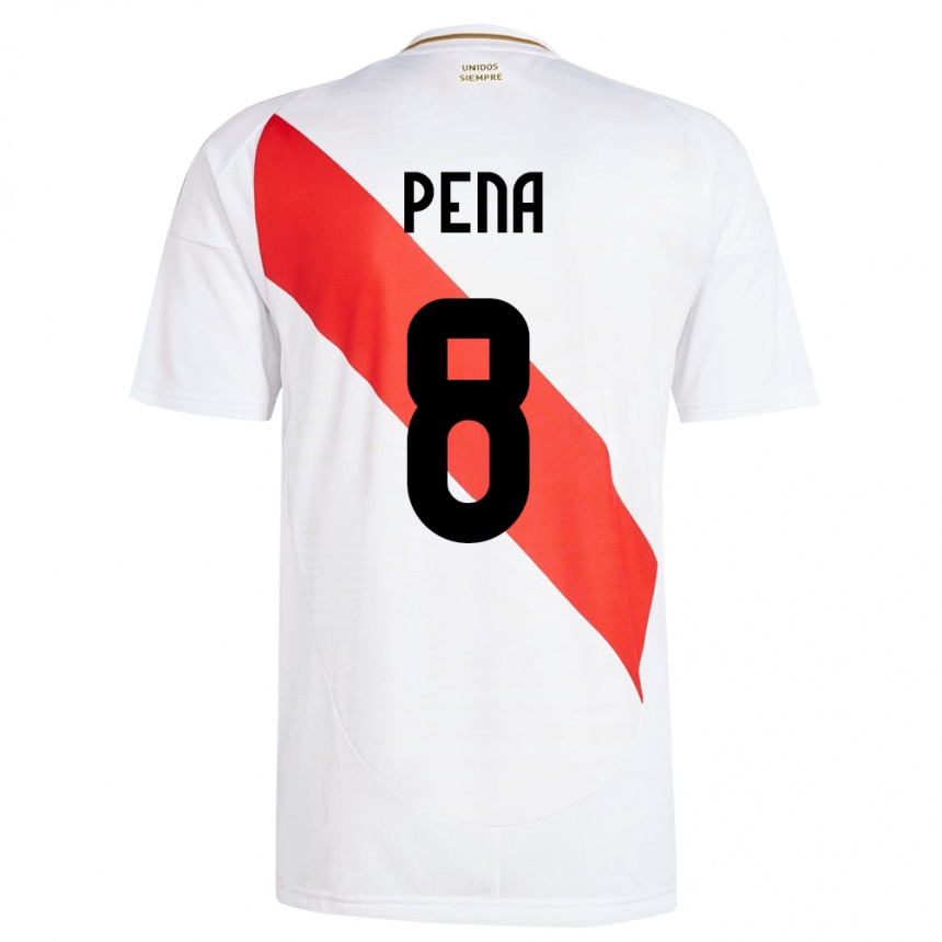 Kids Football Peru Sergio Peña #8 White Home Jersey 24-26 T-Shirt Canada