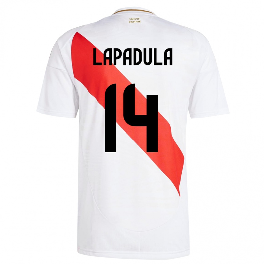 Kids Football Peru Gianluca Lapadula #14 White Home Jersey 24-26 T-Shirt Canada