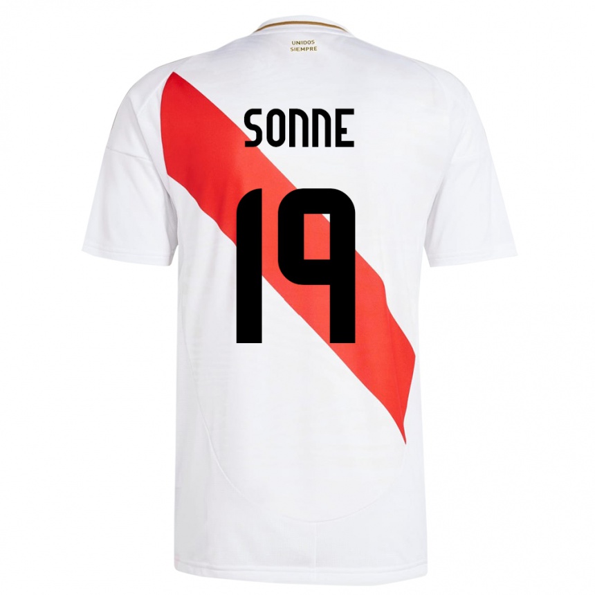 Kids Football Peru Oliver Sonne #19 White Home Jersey 24-26 T-Shirt Canada