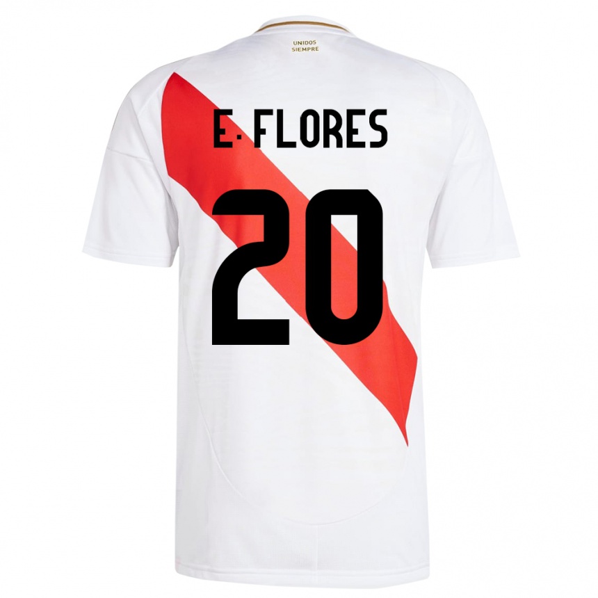 Kids Football Peru Edison Flores #20 White Home Jersey 24-26 T-Shirt Canada