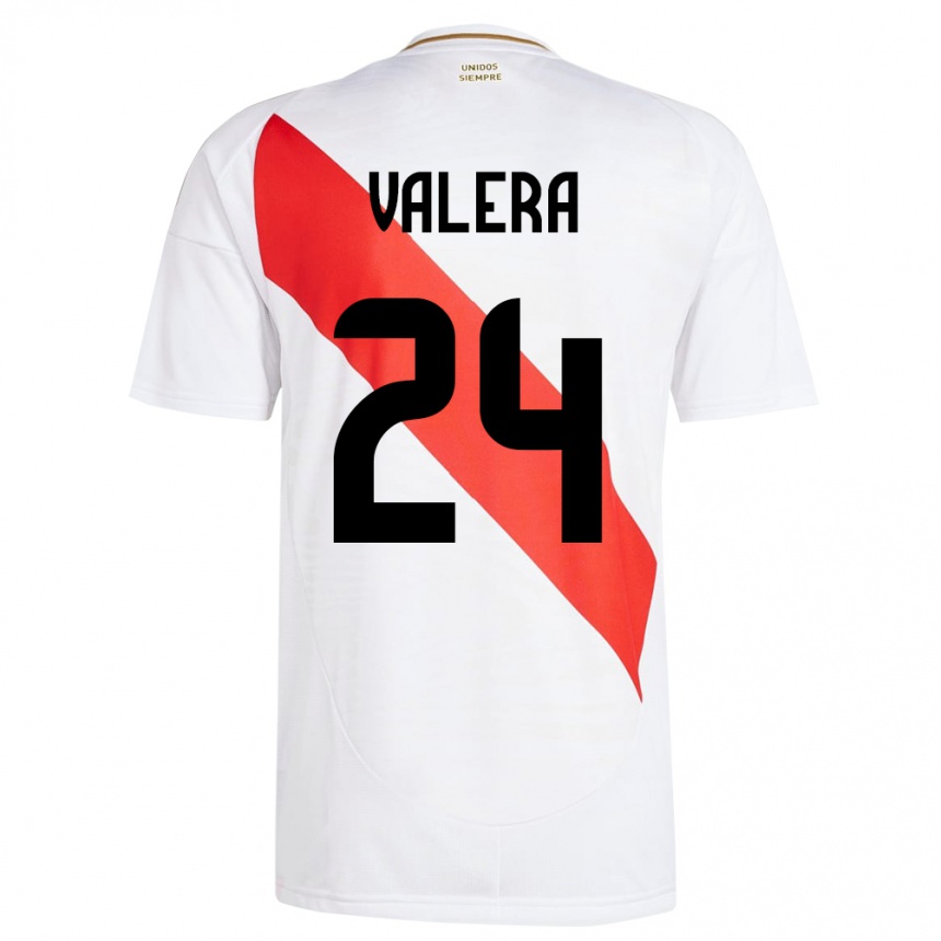 Kids Football Peru Álex Valera #24 White Home Jersey 24-26 T-Shirt Canada