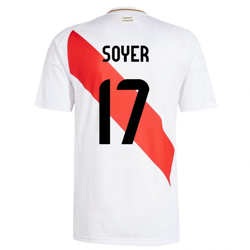 Kids Football Peru Bassco Soyer #17 White Home Jersey 24-26 T-Shirt Canada