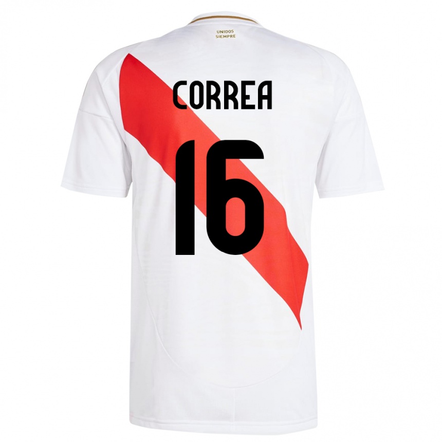 Kids Football Peru Eslyn Correa #16 White Home Jersey 24-26 T-Shirt Canada