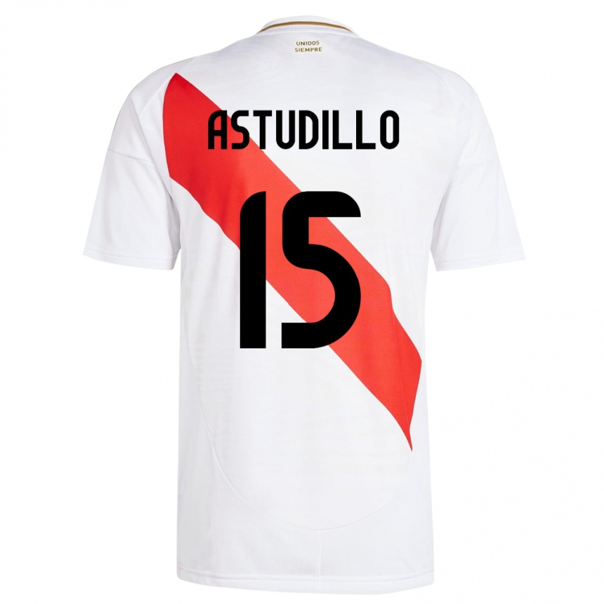 Kids Football Peru Julinho Astudillo #15 White Home Jersey 24-26 T-Shirt Canada