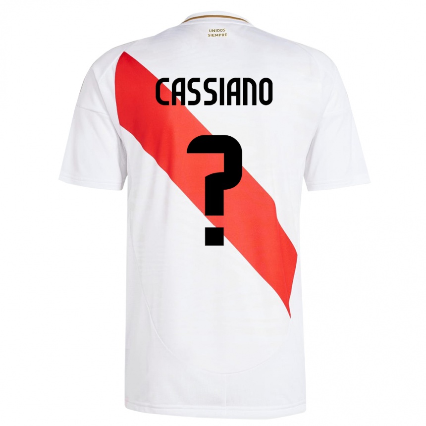 Kids Football Peru Franshesko Cassiano #0 White Home Jersey 24-26 T-Shirt Canada