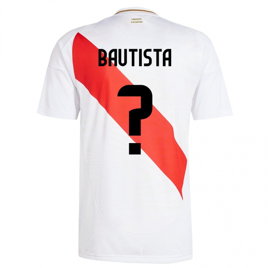 Kids Football Peru César Bautista #0 White Home Jersey 24-26 T-Shirt Canada