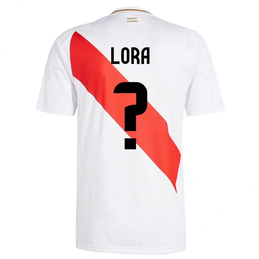 Kids Football Peru Fabrizio Lora #0 White Home Jersey 24-26 T-Shirt Canada