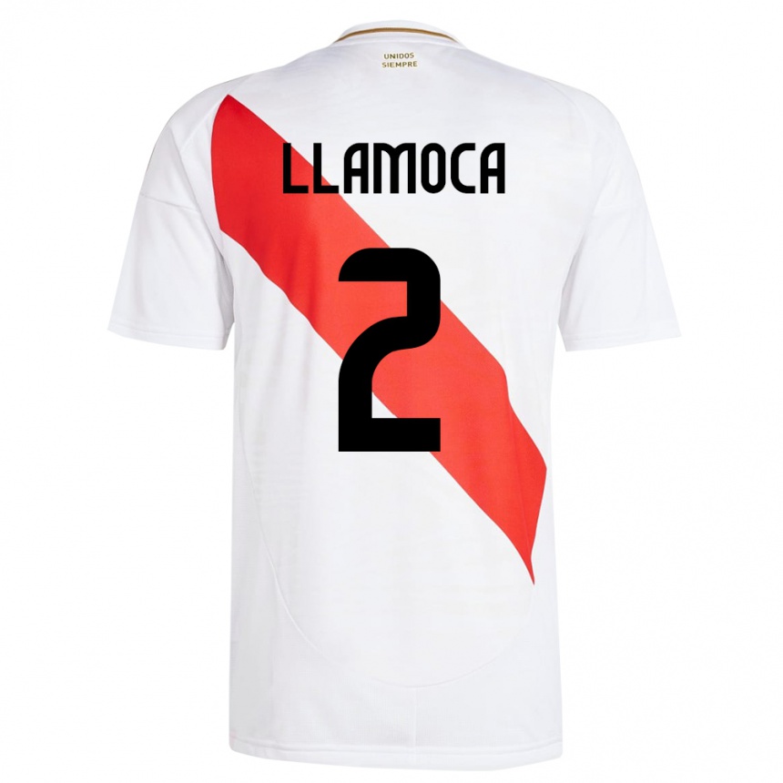 Kids Football Peru Braelynn Llamoca #2 White Home Jersey 24-26 T-Shirt Canada