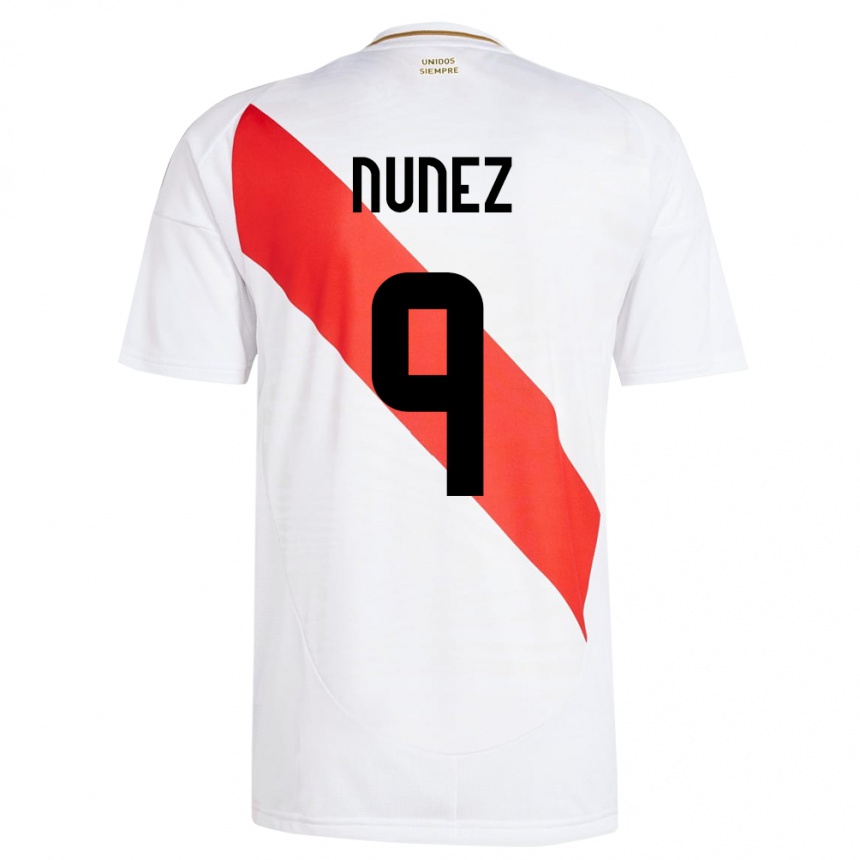 Kids Football Peru Pierina Núñez #9 White Home Jersey 24-26 T-Shirt Canada