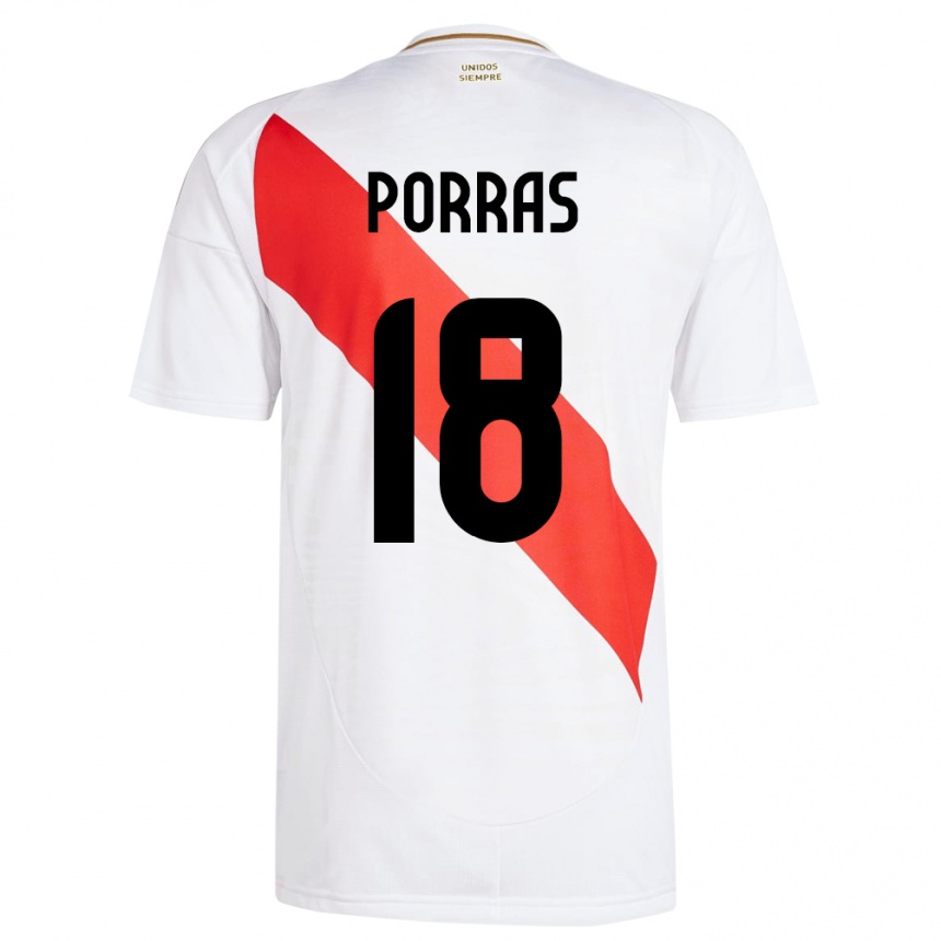 Kids Football Peru Sashenka Porras #18 White Home Jersey 24-26 T-Shirt Canada