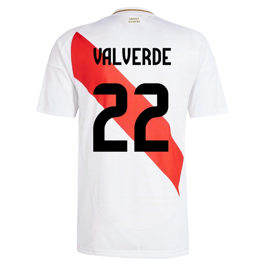 Kids Football Peru Malena Valverde #22 White Home Jersey 24-26 T-Shirt Canada