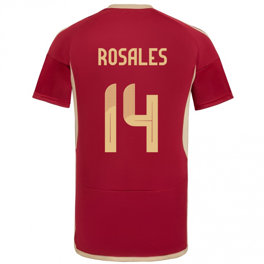 Kids Football Venezuela Roberto Rosales #14 Burgundy Home Jersey 24-26 T-Shirt Canada