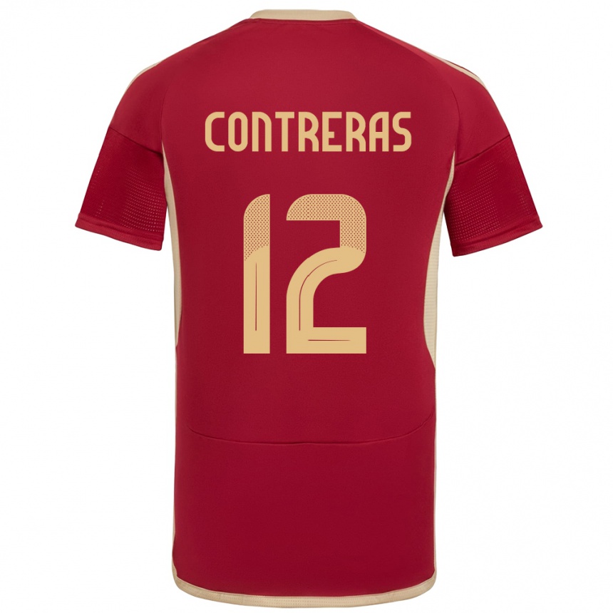 Kids Football Venezuela José Contreras #12 Burgundy Home Jersey 24-26 T-Shirt Canada