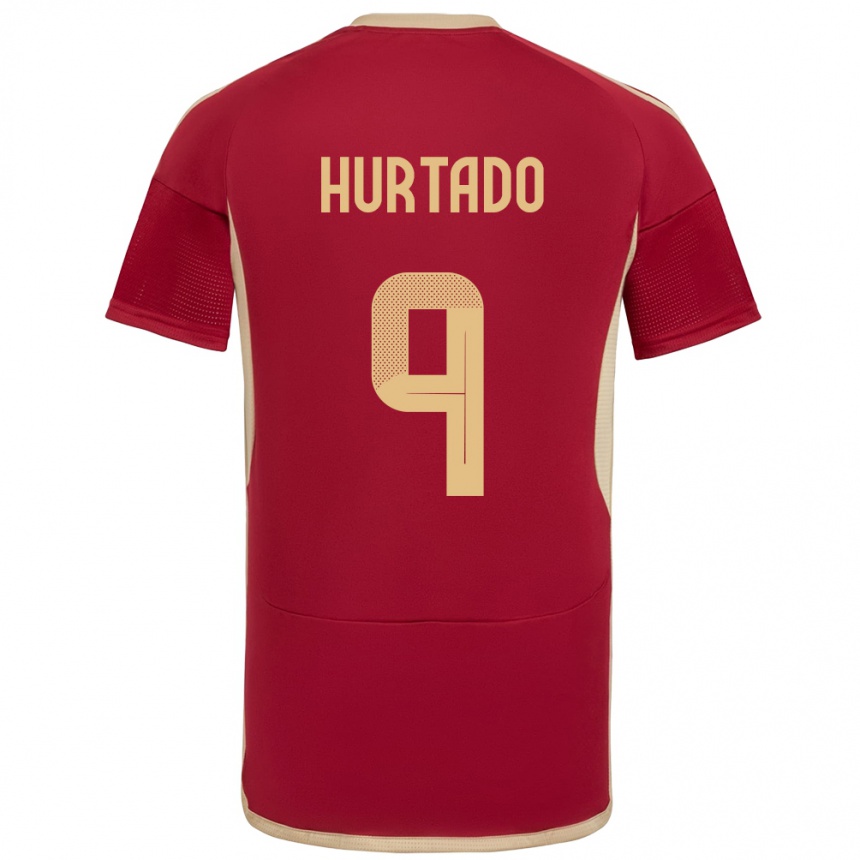 Kids Football Venezuela Jan Hurtado #9 Burgundy Home Jersey 24-26 T-Shirt Canada