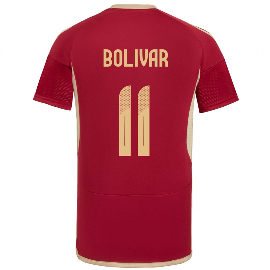 Kids Football Venezuela Jovanny Bolívar #11 Burgundy Home Jersey 24-26 T-Shirt Canada