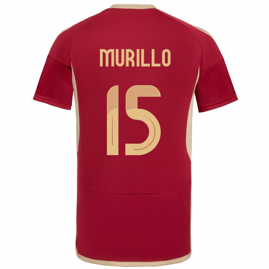 Kids Football Venezuela Jhon Murillo #15 Burgundy Home Jersey 24-26 T-Shirt Canada