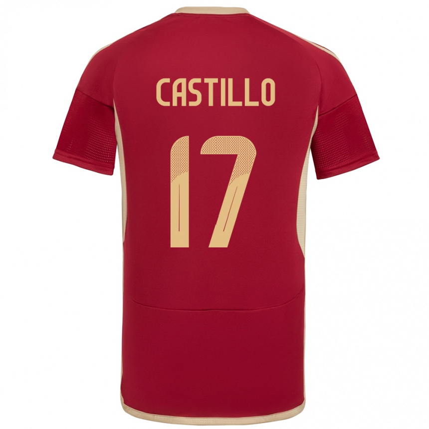 Kids Football Venezuela Edson Castillo #17 Burgundy Home Jersey 24-26 T-Shirt Canada